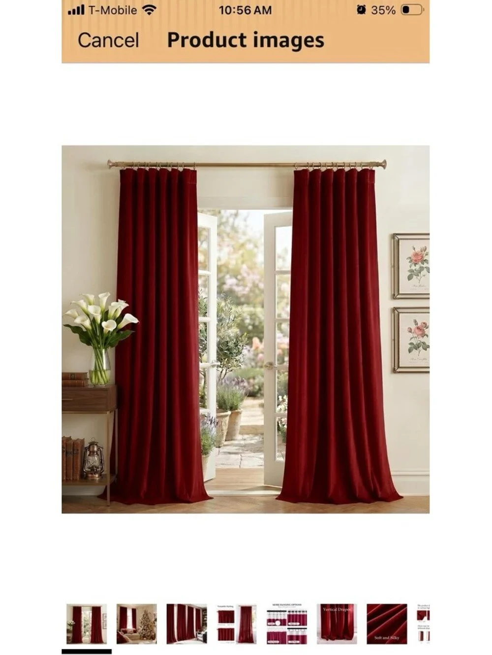 Red Velvet Blackout Curtains 52x108 2 Panels Back Tab Style Bedroom New